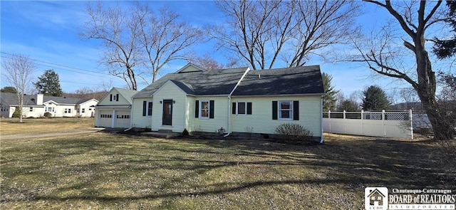1620 Haskell Rd, Portville, NY 14760 - view of front of property featuring an attached garage, a front lawn, and fence