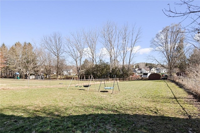 view of yard featuring playground community