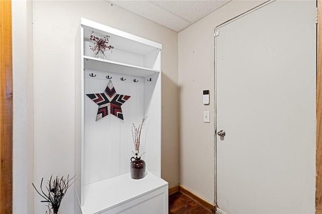 mudroom featuring a paneled ceiling