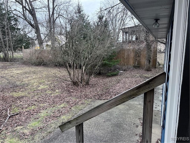 view of yard with fence