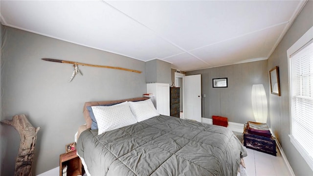 bedroom with baseboards
