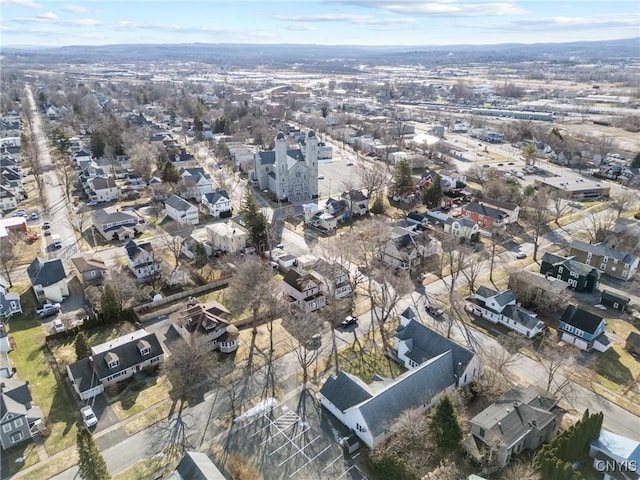 aerial view with a residential view