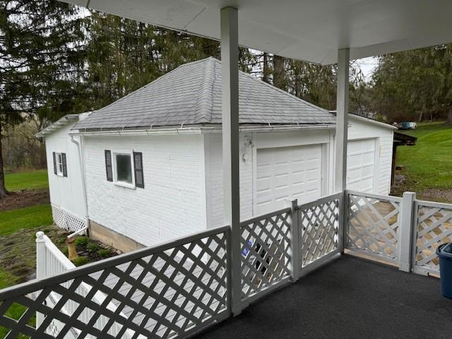 view of garage