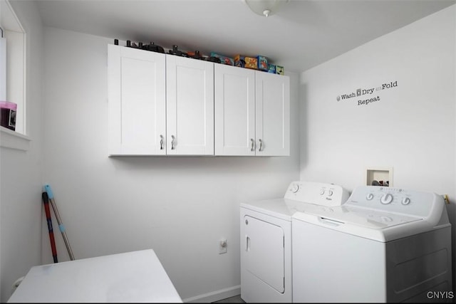 laundry area with cabinet space and washing machine and clothes dryer