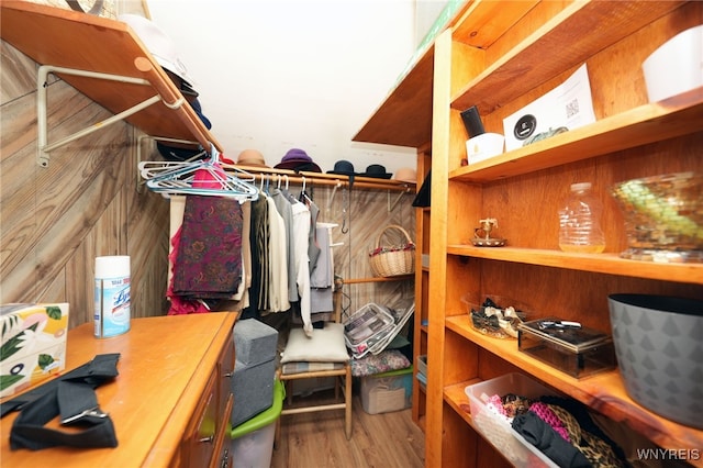 spacious closet with wood finished floors