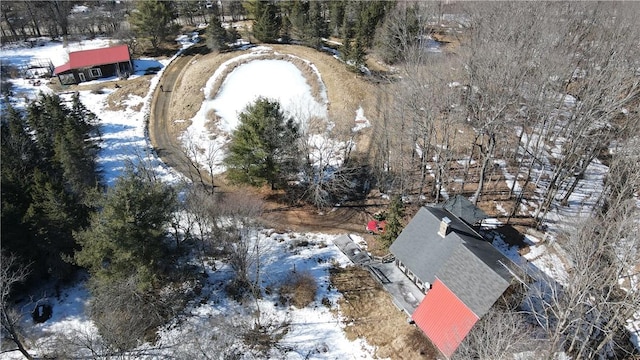 view of snowy aerial view