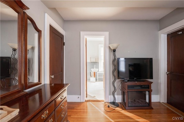 interior space featuring light wood-type flooring