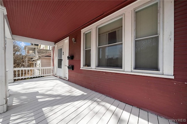 wooden deck with covered porch