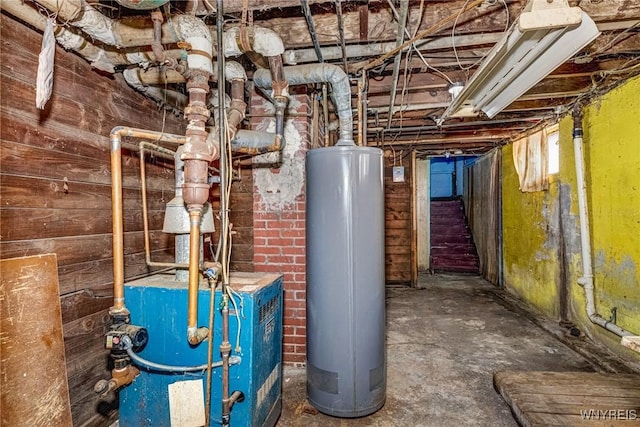 utilities featuring gas water heater and a heating unit