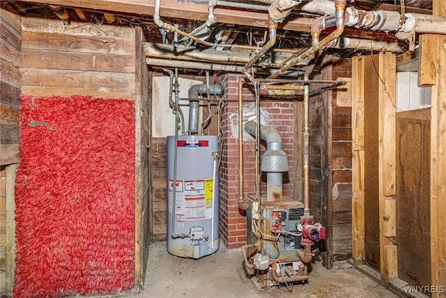 utility room with water heater