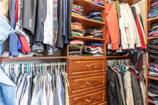 view of walk in closet