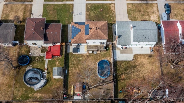 bird's eye view with a residential view