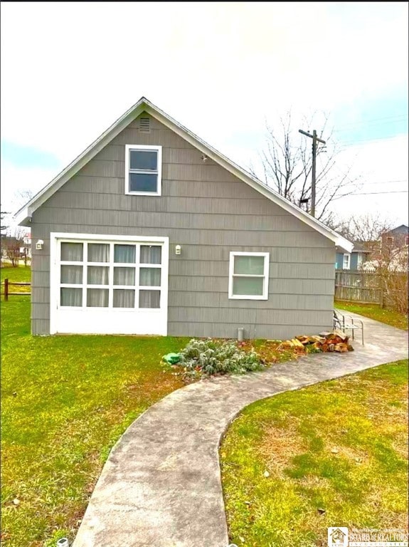 exterior space with a yard