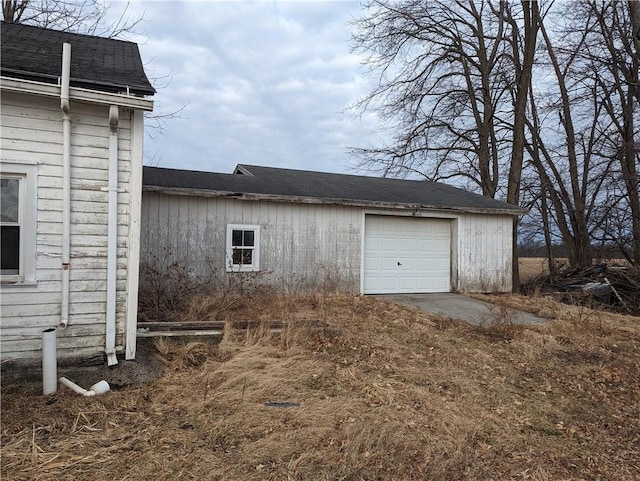 view of garage