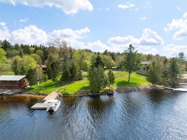 1392 Big Moose Rd, Webb, NY 13331 - water view with a floating dock