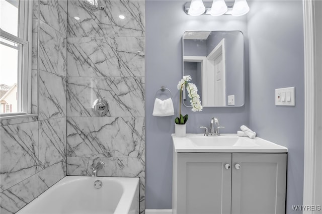 bathroom with  shower combination and vanity