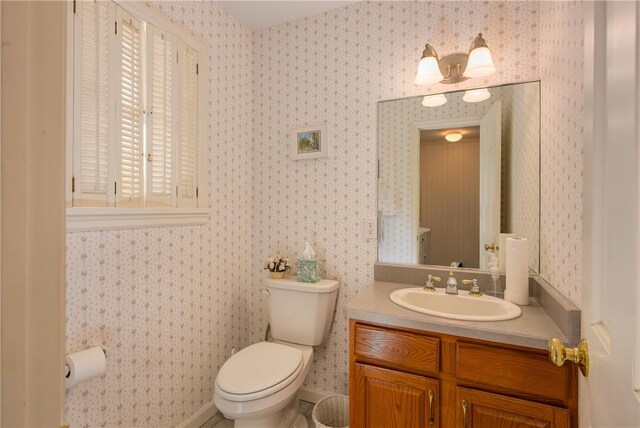 123 Sunset Ridge Rd, Otsego, NY 13326 - bathroom with vanity and wallpapered walls