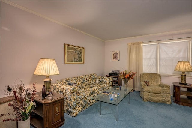 123 Sunset Ridge Rd, Otsego, NY 13326 - carpeted living area with crown molding