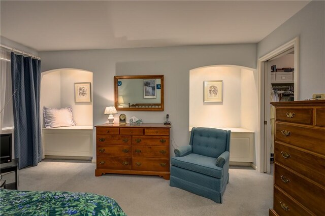 123 Sunset Ridge Rd, Otsego, NY 13326 - bedroom with arched walkways and light colored carpet