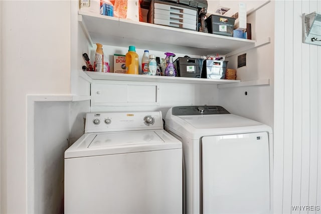 laundry area featuring laundry area and washing machine and dryer