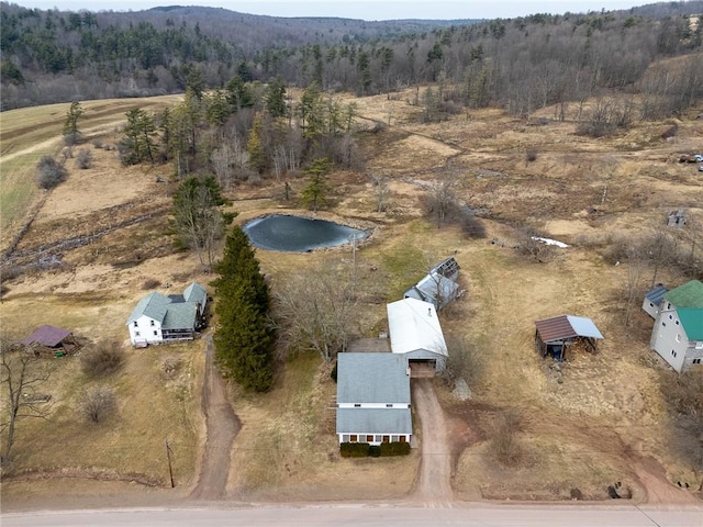 7317 County Highway 33, Kortright, NY 13739 - bird's eye view featuring a wooded view