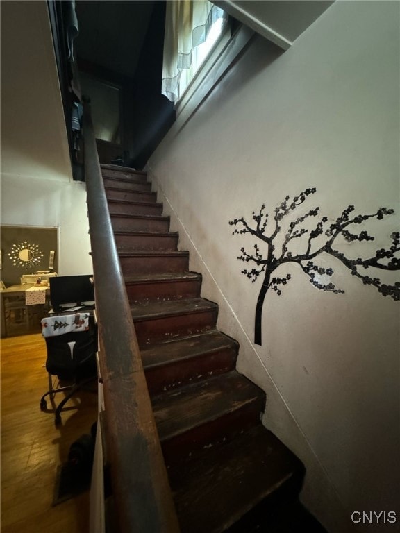 163 E 9th St, Oswego-City, NY 13126 - staircase with wood finished floors