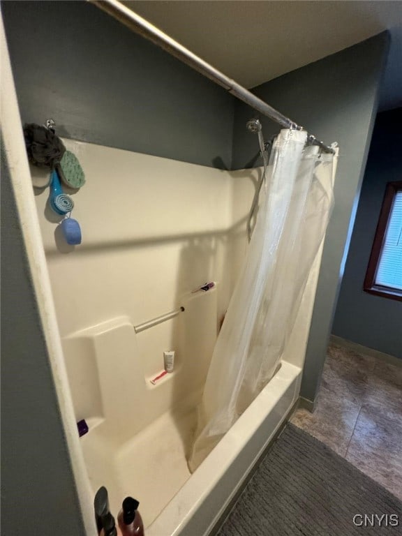 163 E 9th St, Oswego-City, NY 13126 - bathroom featuring tile patterned flooring and a shower with curtain