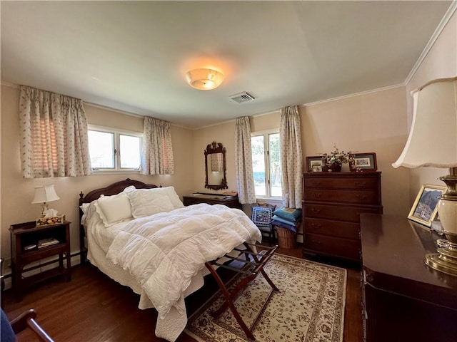 4 Ravine Park N, Oneonta-City, NY 13820 - bedroom featuring wood finished floors, ornamental molding, and baseboard heating