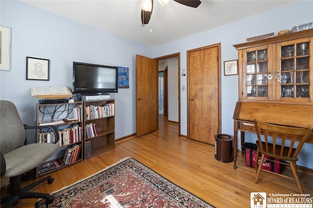 92 E Pine St, Dunkirk-City, NY 14048 - interior space with ceiling fan, baseboards, and wood finished floors