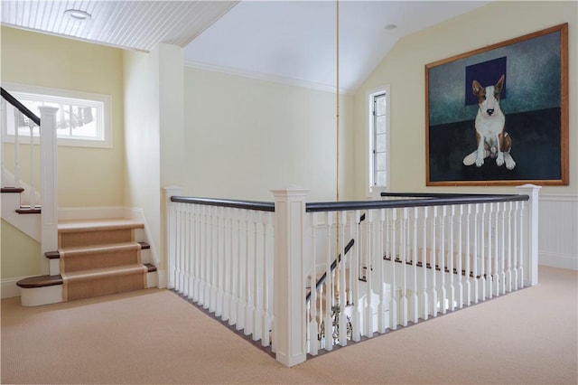 196 Wellington Ln, Springfield, NY 13326 - corridor featuring carpet and stairway