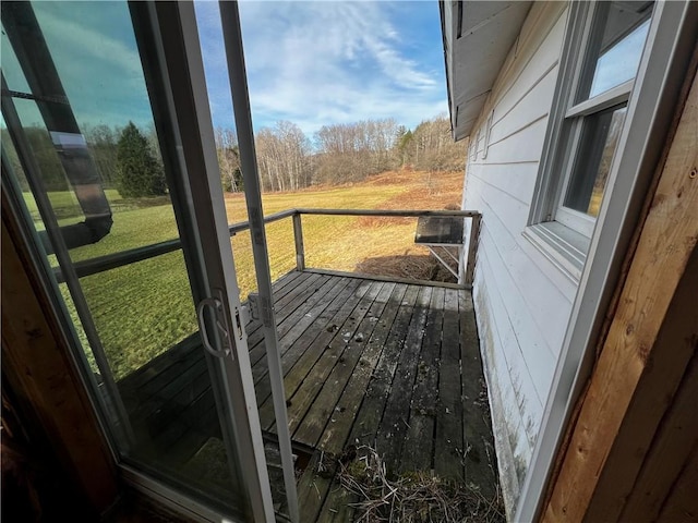 deck with a yard