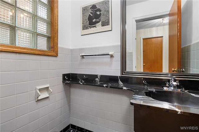 67 Nottingham Ter, Buffalo, NY 14216 - bathroom with vanity and tile walls