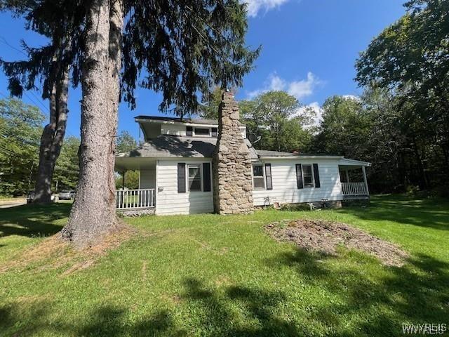 508 Ho Sta Geh Rd, Allegany, NY 14760 - back of property with a lawn and a porch