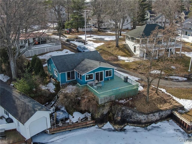 21093 Cliff Ave, Alexandria, NY 13607 - snowy aerial view featuring a residential view