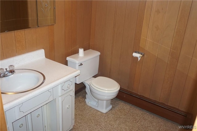 480 Lakeview Ave, Orchard Park, NY 14127 - half bath featuring vanity, toilet, and wooden walls
