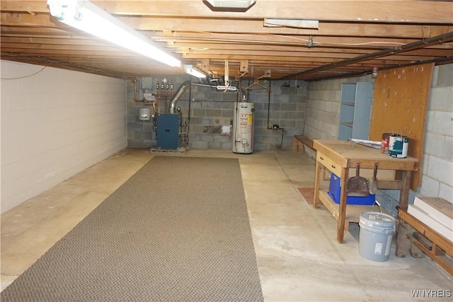 480 Lakeview Ave, Orchard Park, NY 14127 - unfinished basement featuring water heater and a heating unit