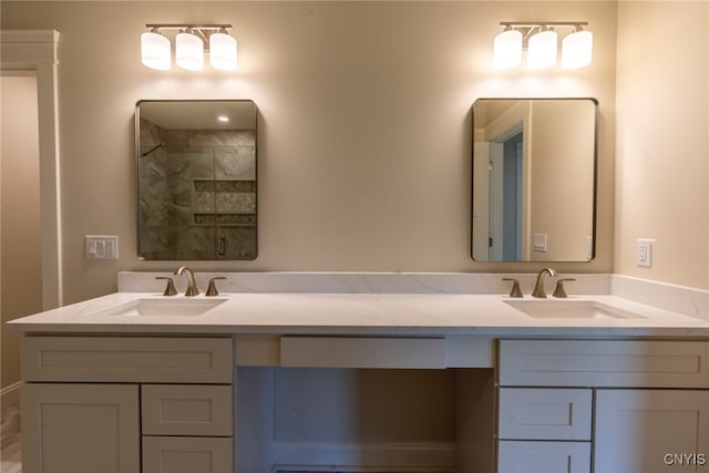 3515 Tall Tree Ln, Lysander, NY 13027 - full bathroom featuring double vanity and a tile shower