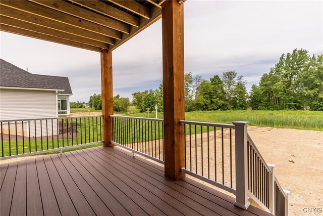3515 Tall Tree Ln, Lysander, NY 13027 - wooden terrace with a lawn