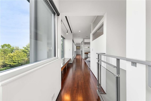 10289-10288 Whispering Wind Trl, Corning, NY 14830 - corridor with dark wood-style floors and recessed lighting