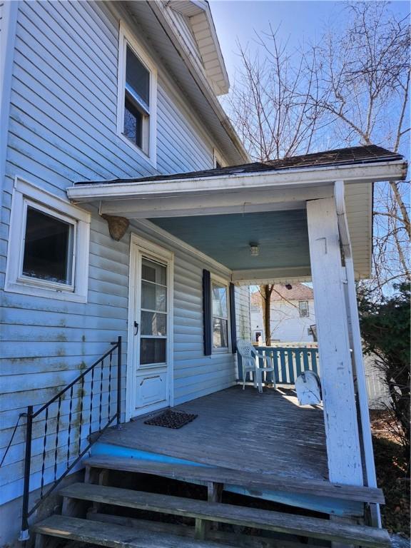 404 Schuyler Ave, Elmira-City, NY 14901 - wooden deck with covered porch
