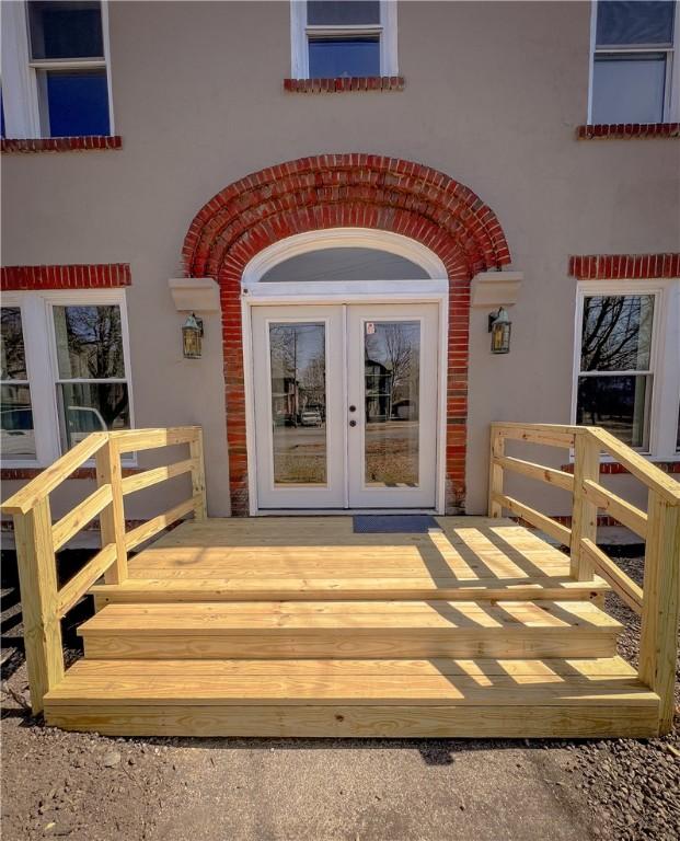 1230 Lake St, Elmira-City, NY 14901 - entrance to property with stucco siding and french doors