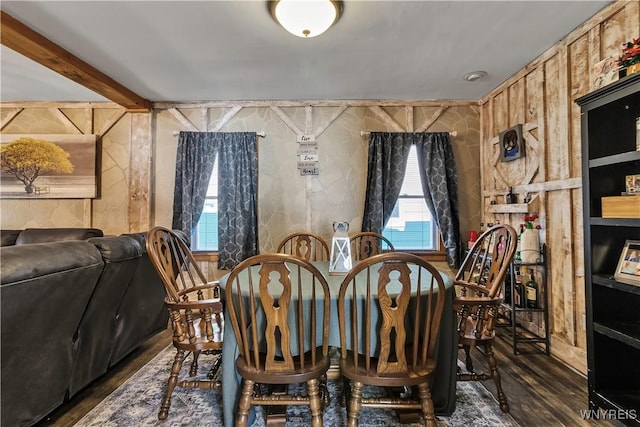 dining room with dark wood-style floors