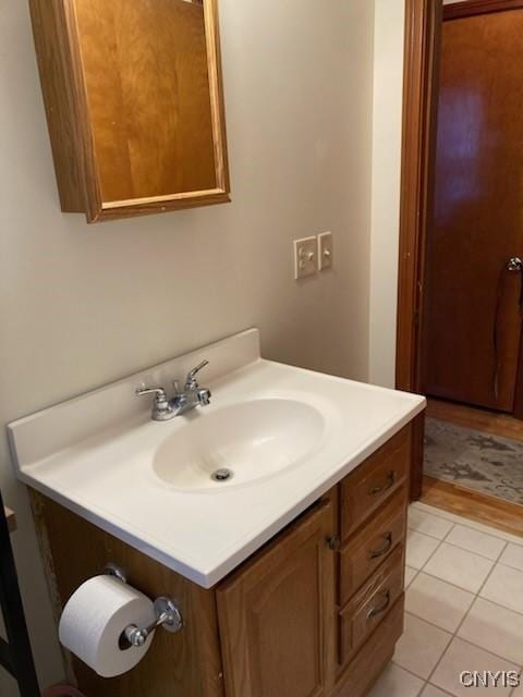 bathroom featuring vanity and tile patterned floors