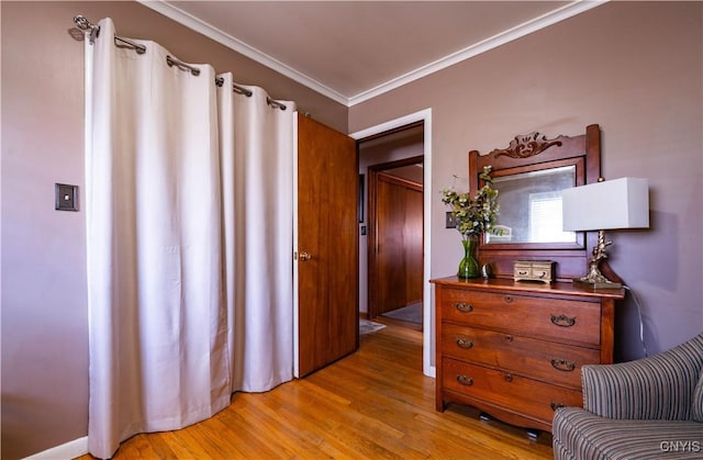 208 Eatonville Rd, Little Falls, NY 13365 - living area featuring light wood-style flooring and crown molding