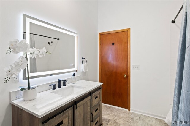 6741 Cole Rd, Orchard Park, NY 14127 - bathroom featuring a shower with curtain and vanity