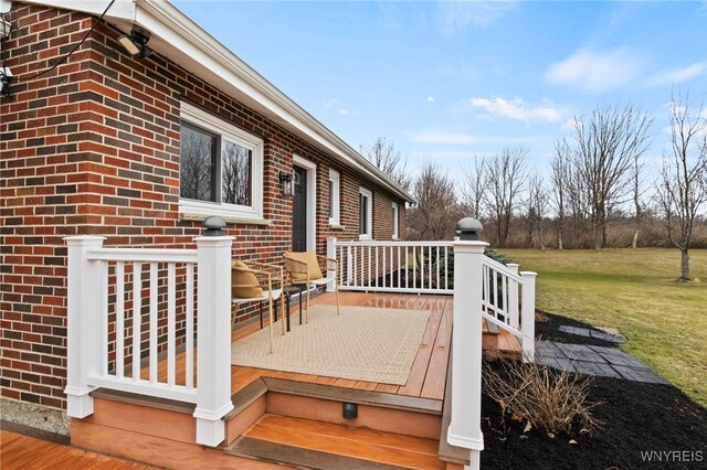 6741 Cole Rd, Orchard Park, NY 14127 - wooden terrace with a yard