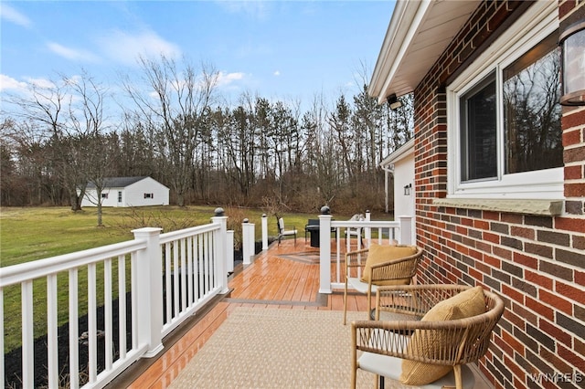 6741 Cole Rd, Orchard Park, NY 14127 - wooden deck with a lawn