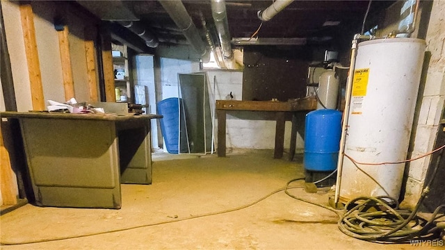utility room featuring gas water heater