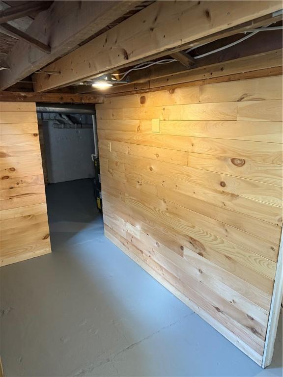 507 W Hudson St, Elmira-City, NY 14904 - unfinished below grade area featuring wood walls