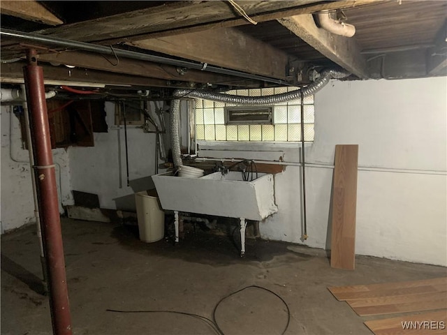 49 Newburgh Ave, Buffalo, NY 14211 - unfinished below grade area with a sink